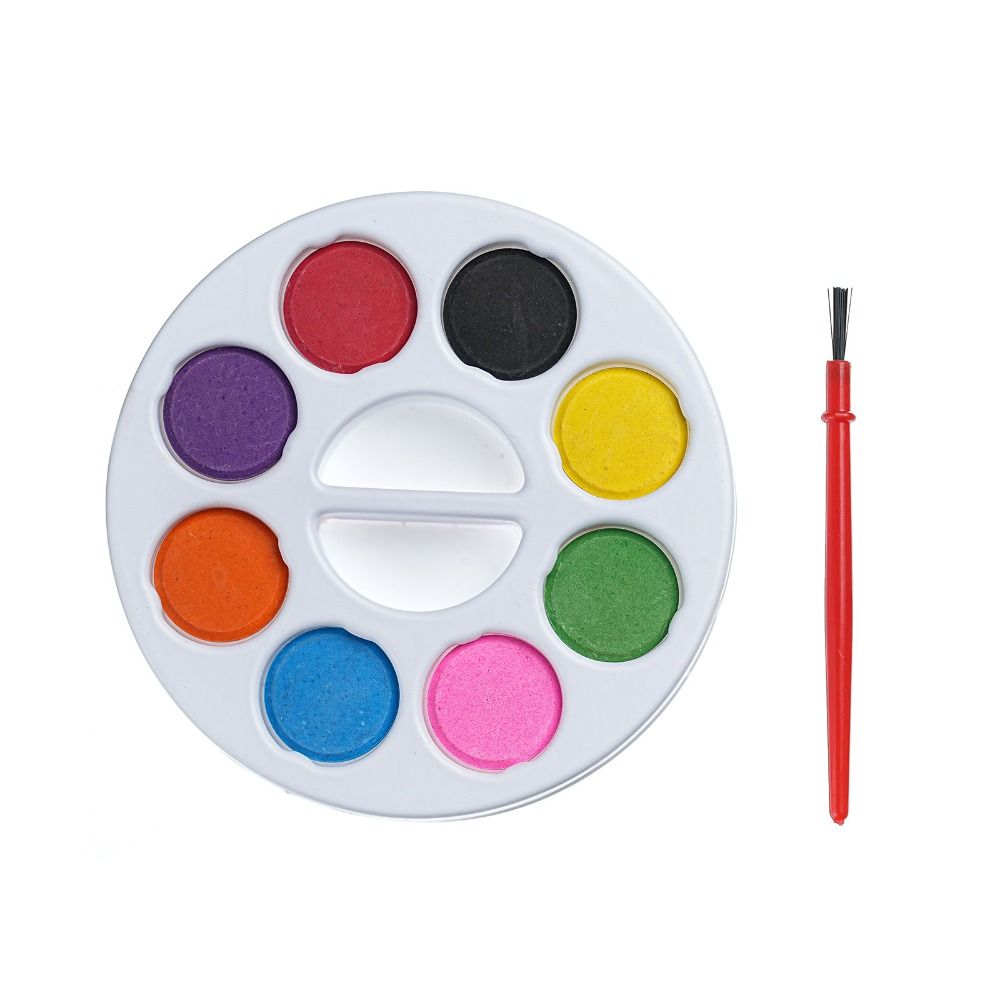 8 Colors Watercolor Paint Set Round With Water Brush Pen Watercolor Paint Palette Solid Portable Water Color Paints for Kids