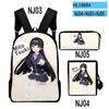 Popular VTuber Tsukino Mito Anime 3D Print 3pcs/Set pupil School Bags Laptop Daypack Backpack Inclined shoulder bag Pencil Case