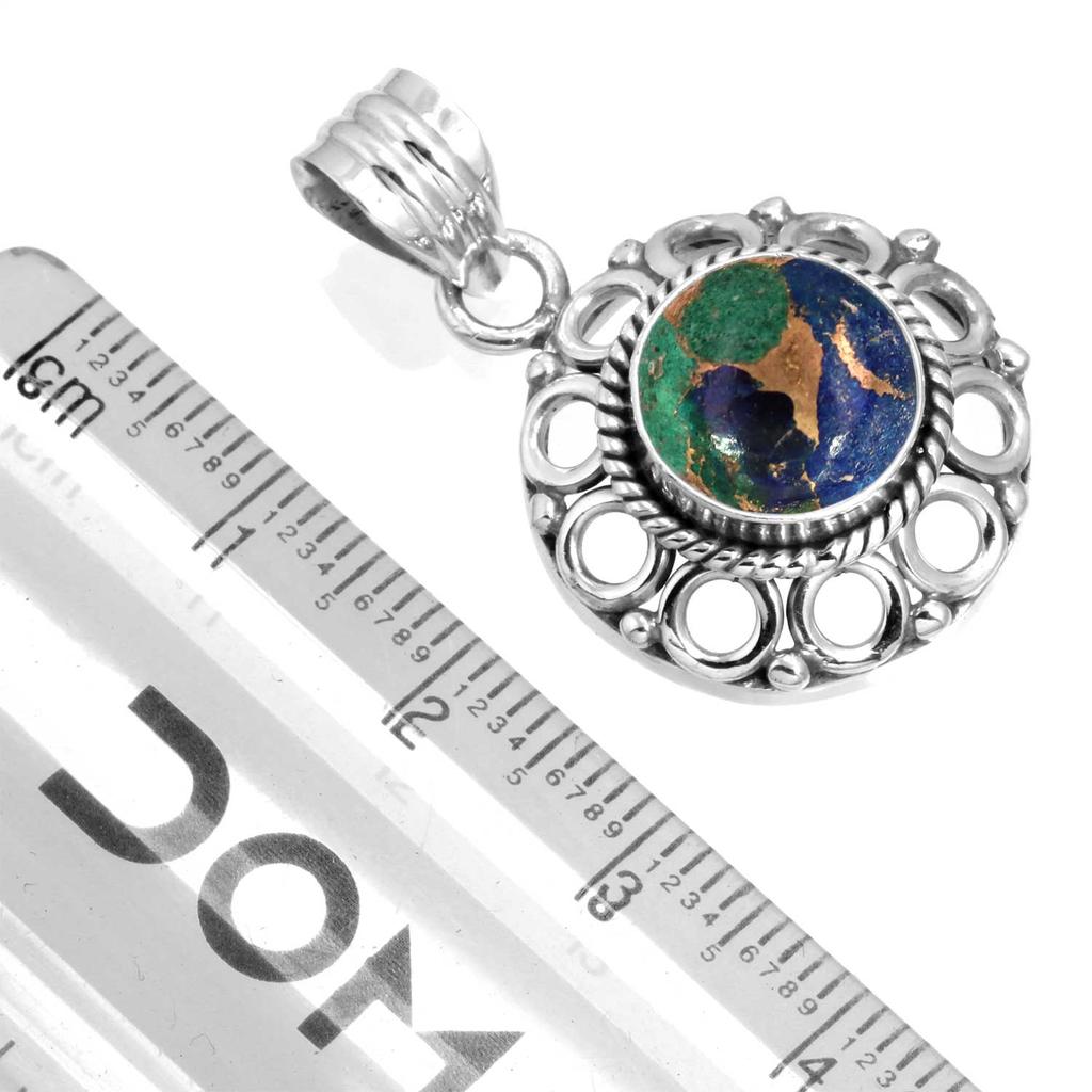 925 Sterling Silver Pendant Women Gemstone Handmade Jewelry Halloween Gift Amazonite Angelite Blue Opal Botswana Agate Mohave Azurite Chrysocolla