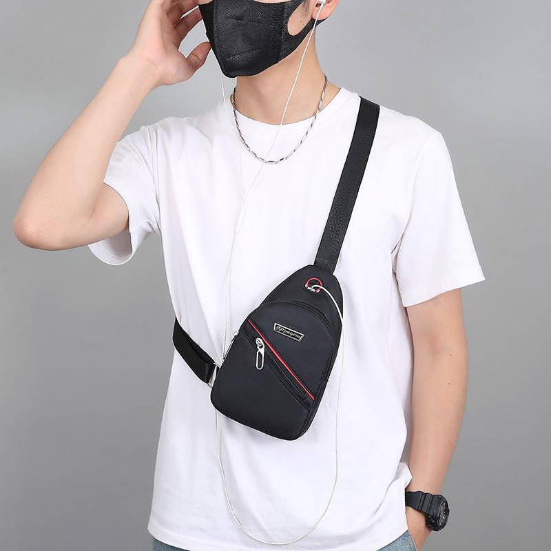 Waterproof Portable Outdoor Travel Fashion Men'S Small Chest Bag Sporty Large Capacity Lightweight Shoulder Bag Trend Leisure.