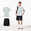 Li Ning Série Football Logo Col Rond Soie Glacée Cool Dry Respirant Course Fitness Alpinisme Loisirs Costume de Sport Unisexe YATV089-2