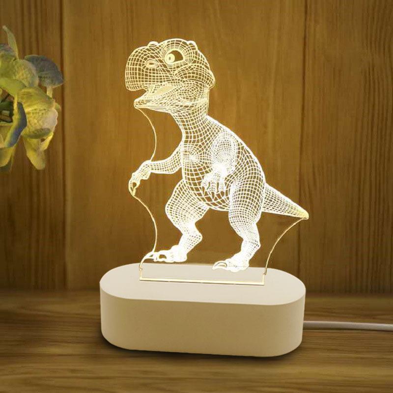 3D Acrylic Night Light: Creative Three-Color Table Lamp for Bedroom and Gifts