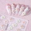 5D Embossed Flower Nail Stickers Self-Adhesive DIY Spring Summer Floral Nail Art Decals
