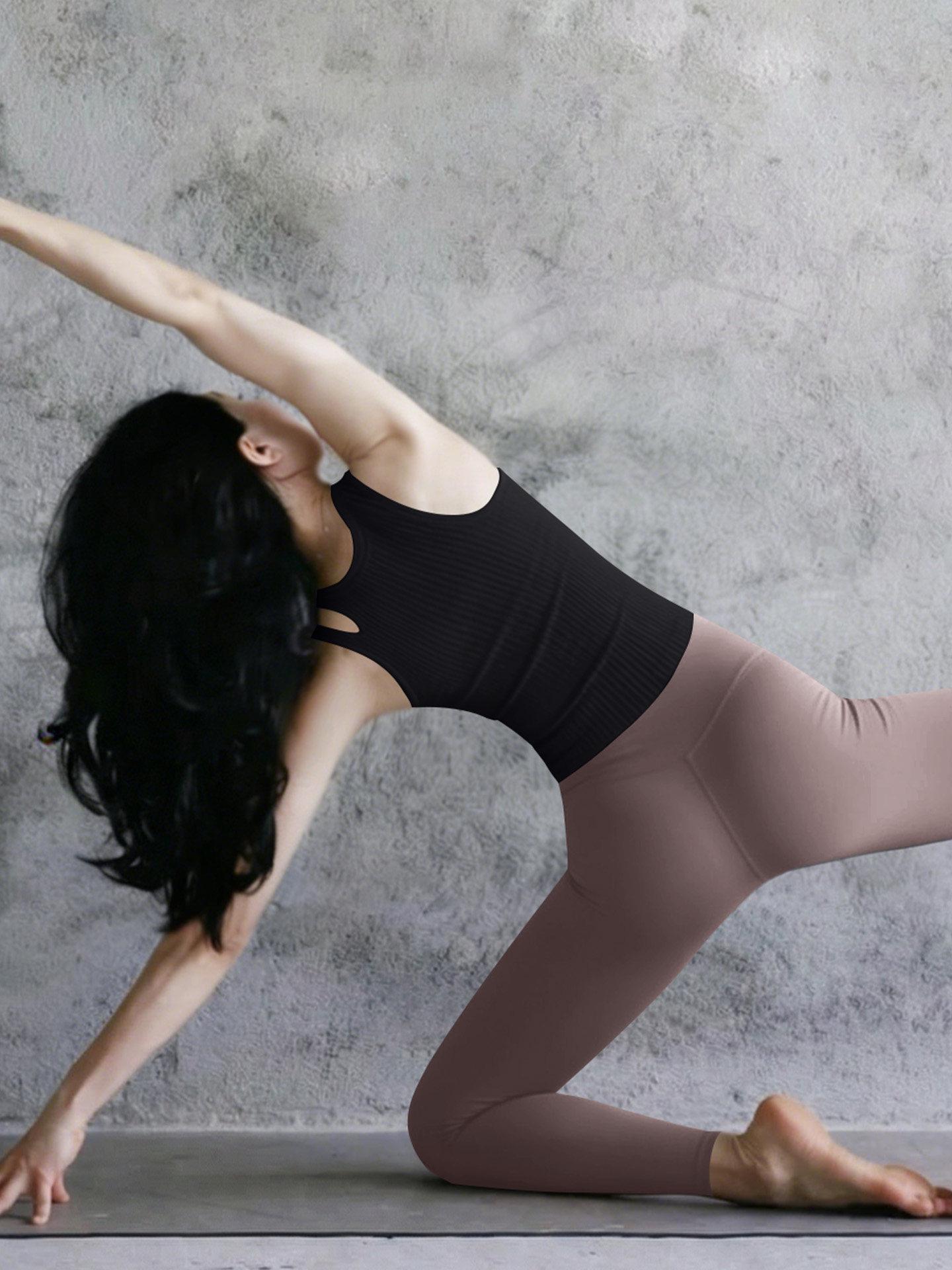 

Stunning Black Women s Yoga Clothing Set - 2026 Spring/Summer Collection - Professional Sports Vest & Pilates Fitness Top L