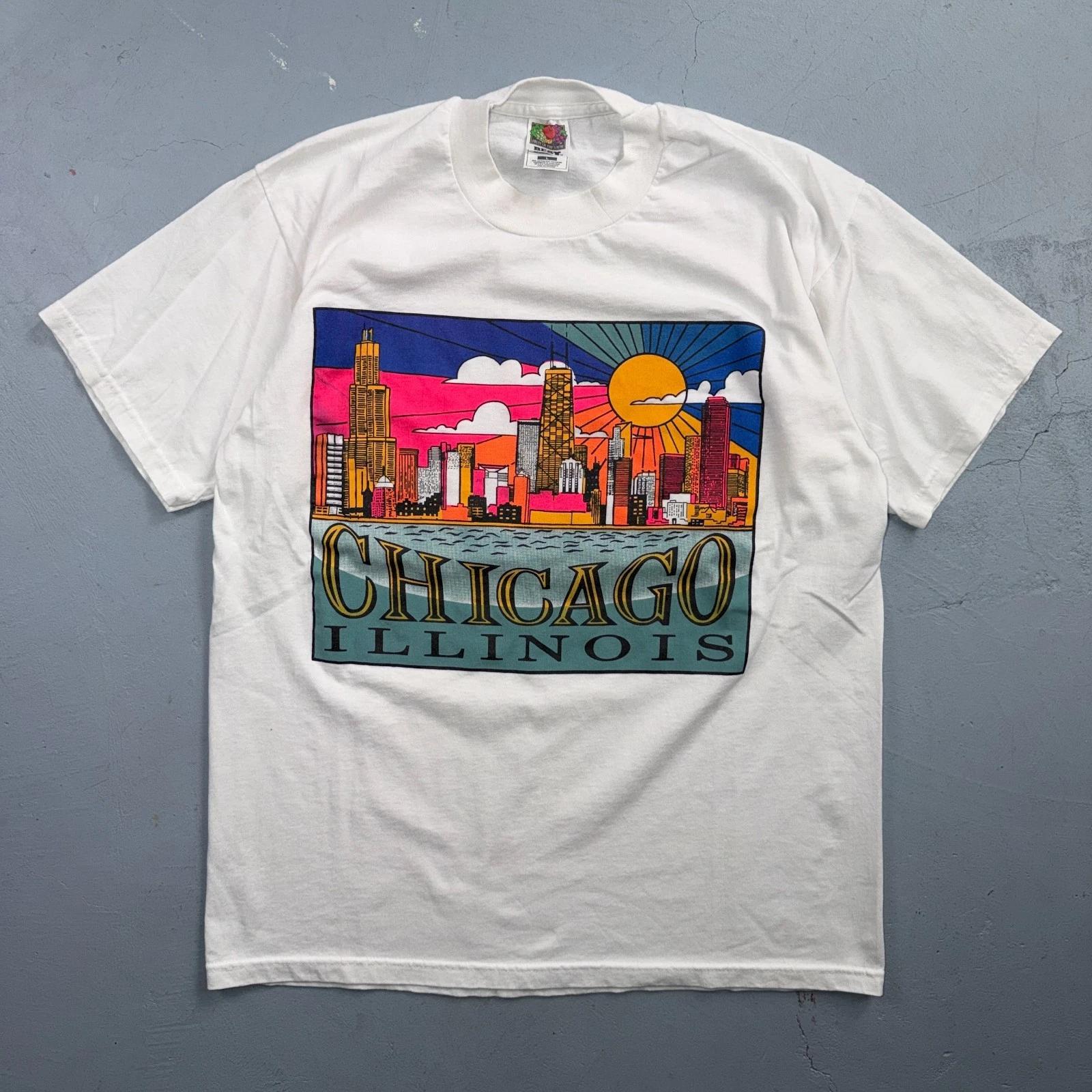 Chicago Windy City Sunshine VTG T Shirt 90s Y2K Sears Tower Homage Graphic Love S