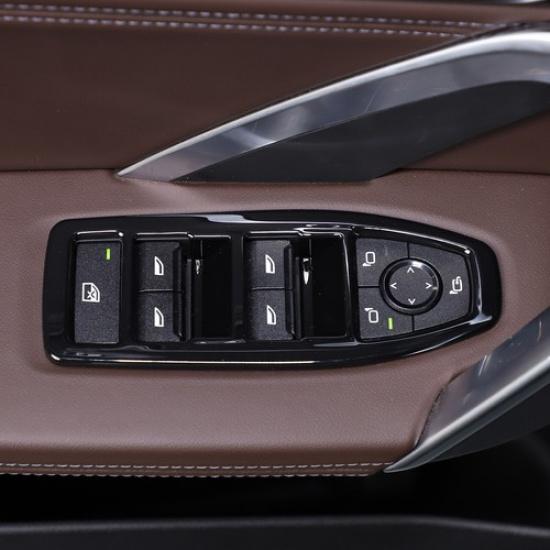 Glossy Black ABS Window Lift Switch Button Trim Frame For BMW X1 -2024