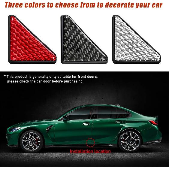 2PCS Car Side Door Edge Guards, Carbon Fiber Anti-Collision Vehicle Door Corner Protector, Self-Adhesive Auto Front Door Corner Scratch Sticker Film,