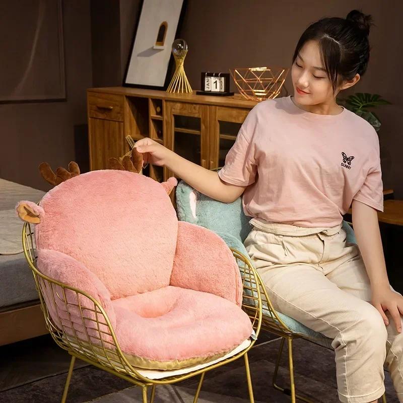 Cartoon Animal Plush Cushion Reclining Chair Cushions Thickened Sofa Tatami Cushion Office Chair Cushion House Decorations