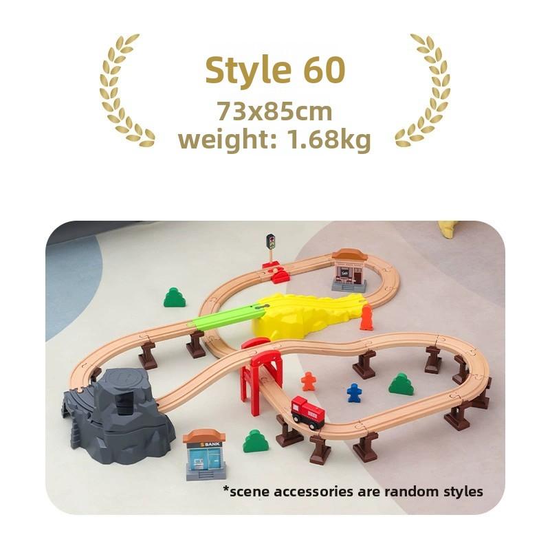 All Kinds of Wooden Track Set Wooden Railway Train Tracks Compatible with All Brands Wood Tracks Train Toys for Kids Gifts