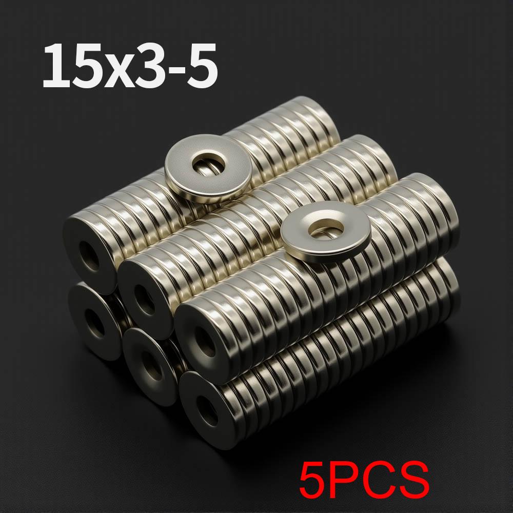 15x3-5mm Powerful with holes Neodymium Magnet N35 NdfeB Permanent Magnetic imanes Round Super Strong Fridge Magnets DIY