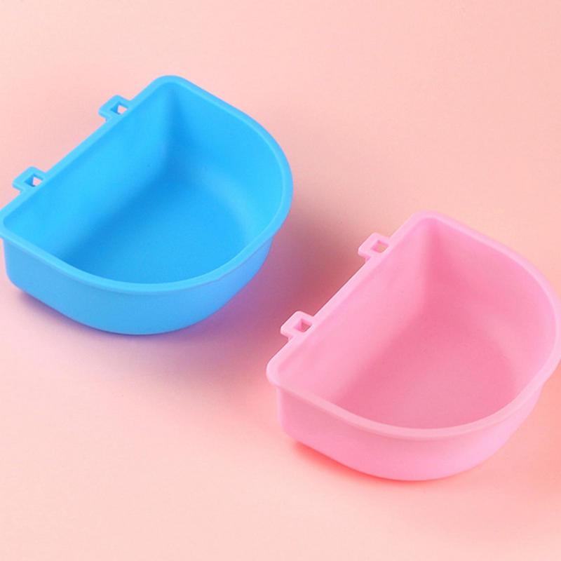 Plastic Hanging Pet Bowl With Hook Dog Drinking Water Bowl Feeding Cup Pet Cat Food Bowl For Small Dogs RabbitFeeder Guinea Pig