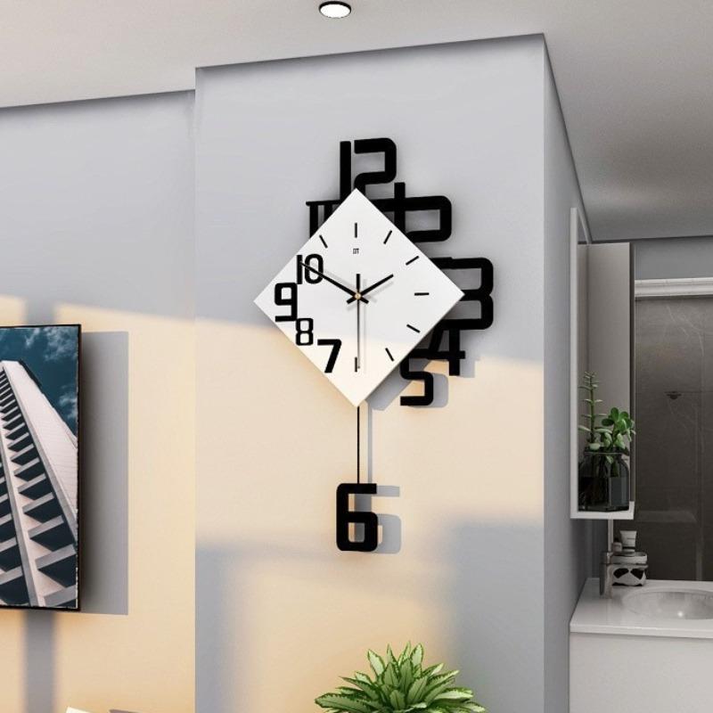 Роскошные Настенные Часы Гостиная Современные Простые Настенные Часы Цифровое Украшение Бесшумные Маятниковые Часы Креативное Украшение для Дома