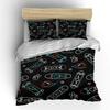 Skateboards and Lightning Pattern Bedding Set for Kids Luxury Gift 3pcs Digital Print Comforter Set Soft Comfortable Breathable