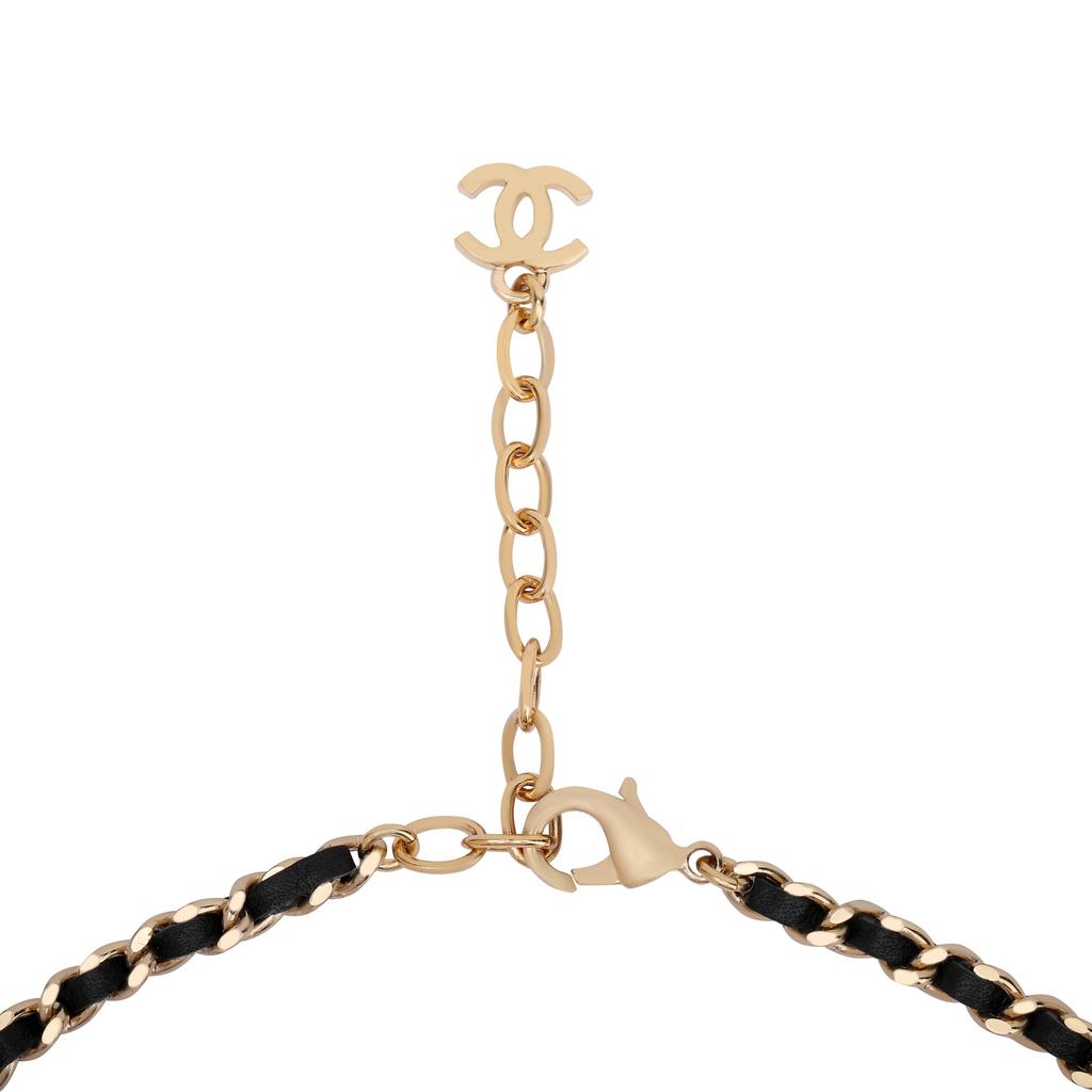 Chanel Double C Rhinestone Necklaces Women's Gold ABA117-B10002-NM108
