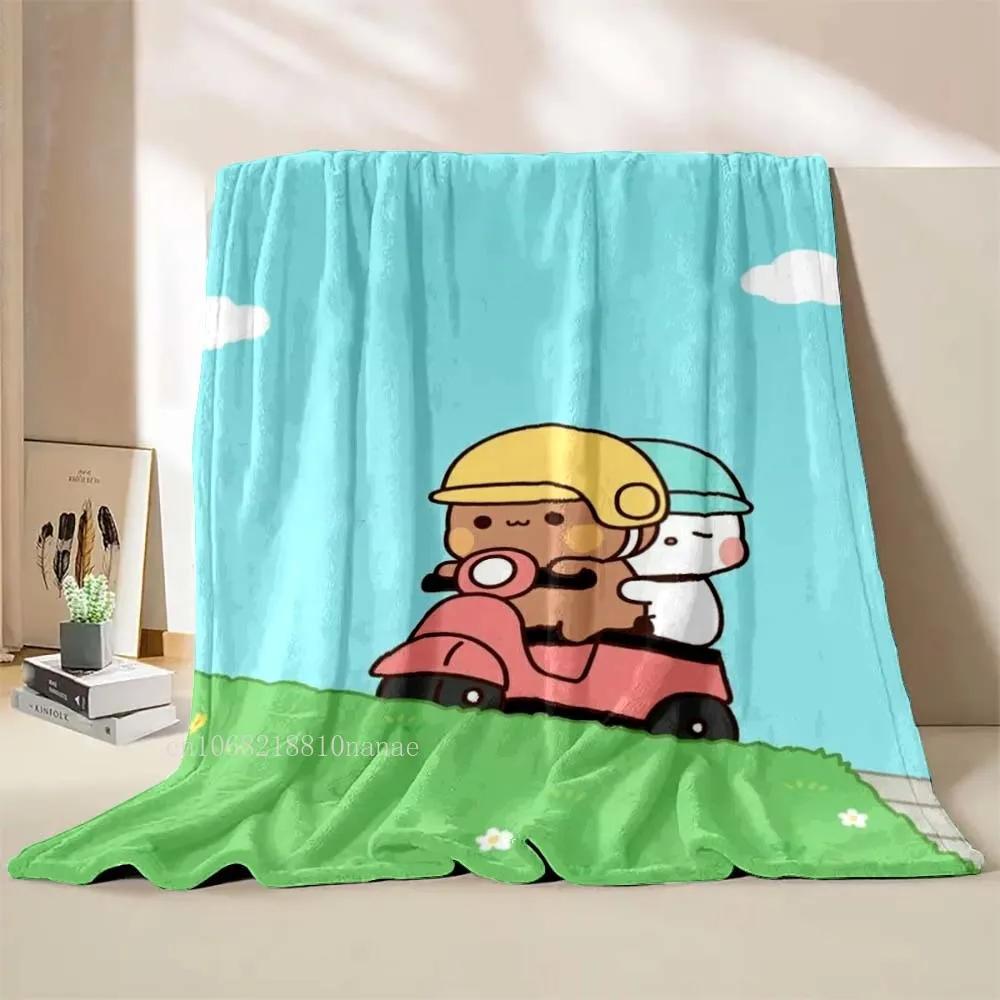 Cartoon Print Bubu And Dudu Soft Plush Flannel Blanket Living Room Bedroom Bed Couch Picnic Blanket