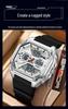 Sanda Men's Multifunctional Waterproof Electronic Watch - Trendy Timer with Dual Display & Three-Time Zone Outdoor Alarm.