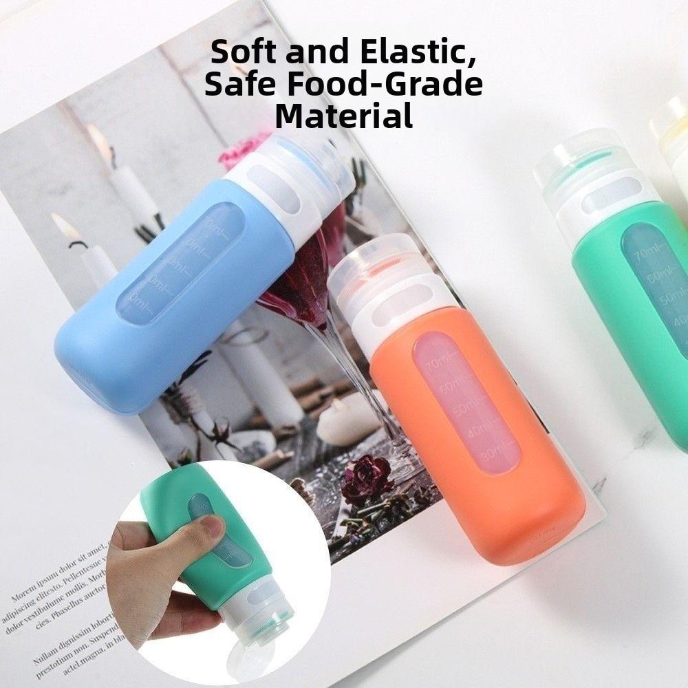 4Pcs/Set Reusable Travel Refillable Bottles Set Silicone Shampoo Container Liquid Dispenser Lotion