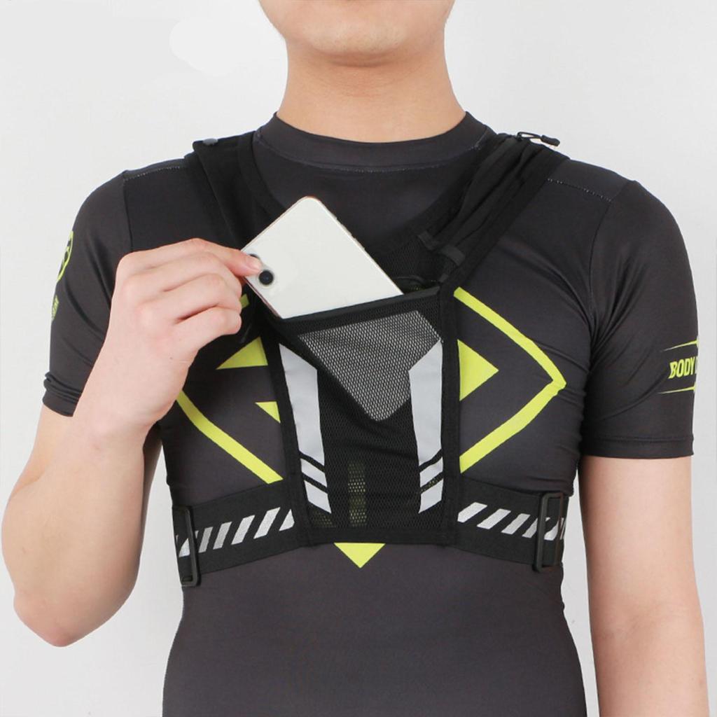 Breathable Running Vest Phone Holder Reflective Sports Outdoor Chest Rig Running Accessories With Water Bottle Holder