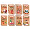 8PCS Coil Binding Santa Claus Notebook Mini Size Spiral Notebook Mini Notepads  Home Decorations