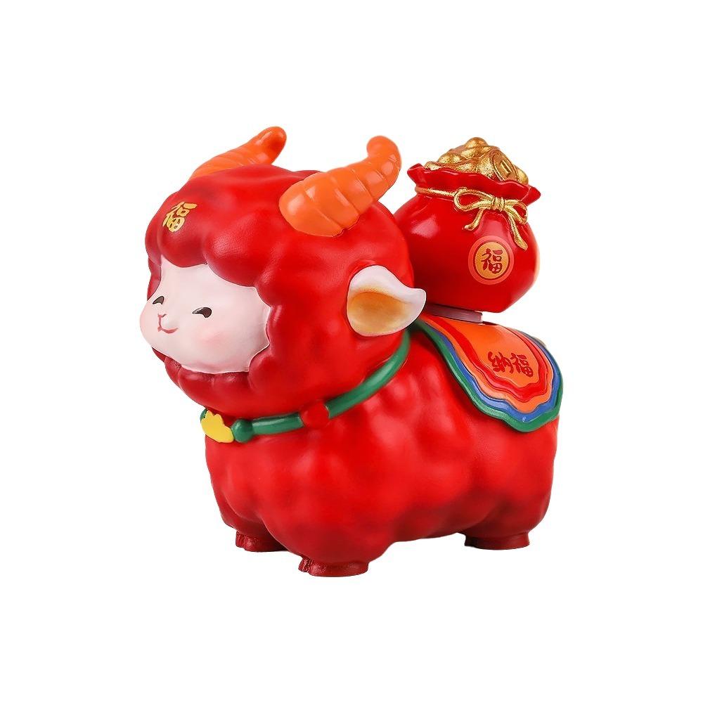 Chinese Style Sheep Desktop Ornament Kawaii Fortune Sheep Figure Desktop Decor
