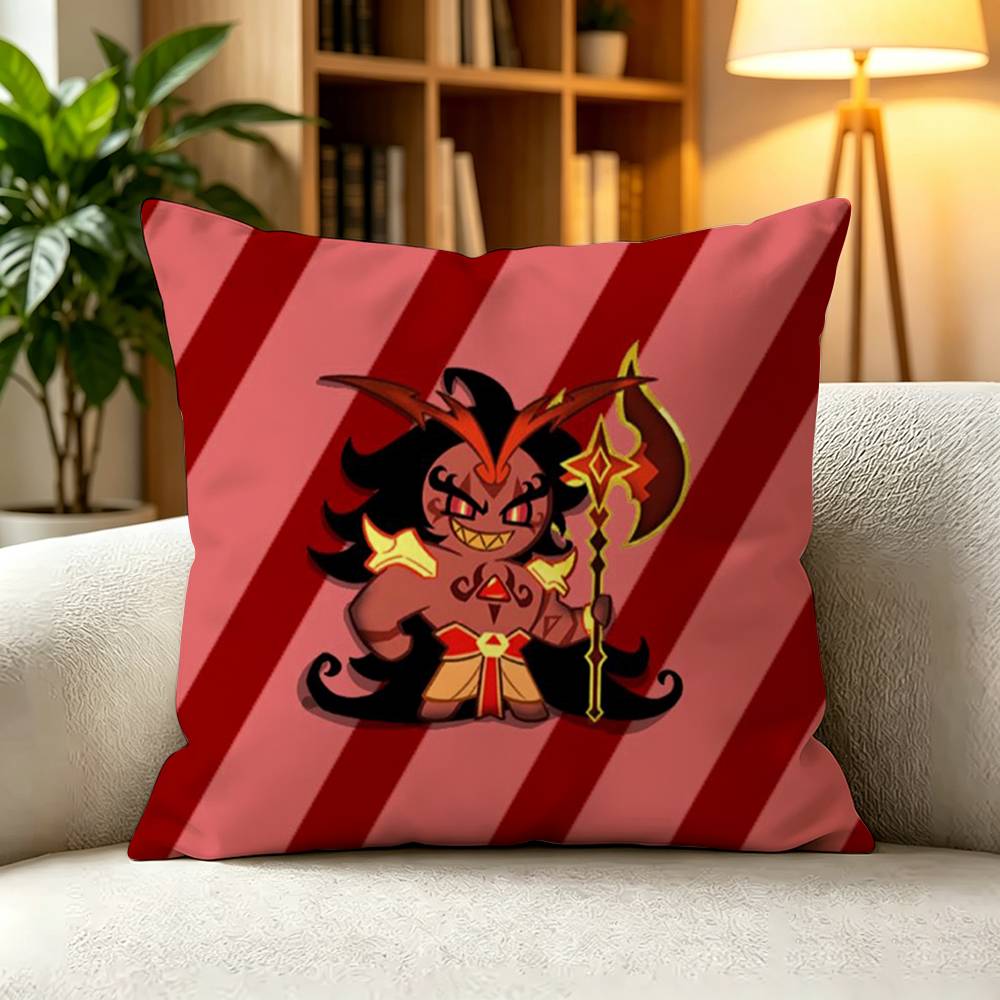 BBurning Spice Cookie Fiery Beast Cookie Run Kingdom Pillow Case Square DoubleSided Sofa Cushion Cover Bedroom Bedside Pillow