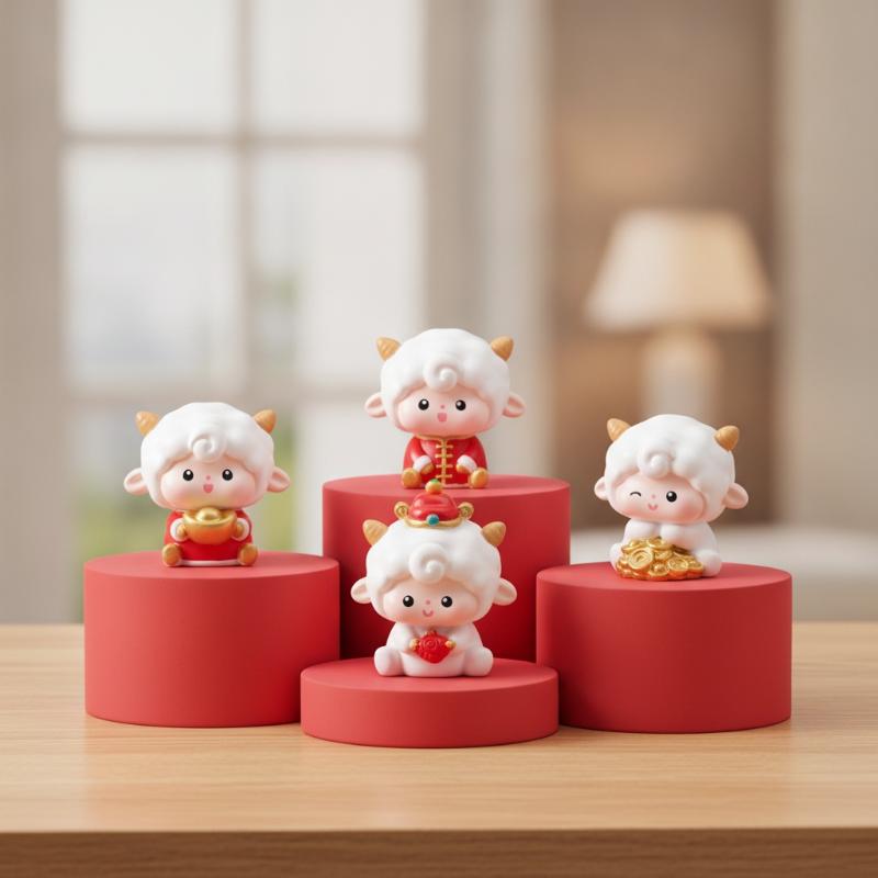2027 Year Of The Goat Mini Resin Figurines Cute Lucky Designs For Home Desktop Decor New Year Gifts Collection