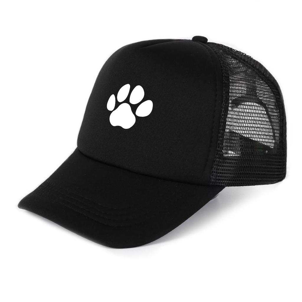 White Cat Paw Printed Sun Hat Adjustable Baseball Hat Multicolor Hip Hop Non Stretch Unisex for Tennis Mountaineering Outdoor
