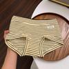 Women's Retro Stripe Low-Rise Cotton Antibacterial Boxer Briefs with Extended Crotch