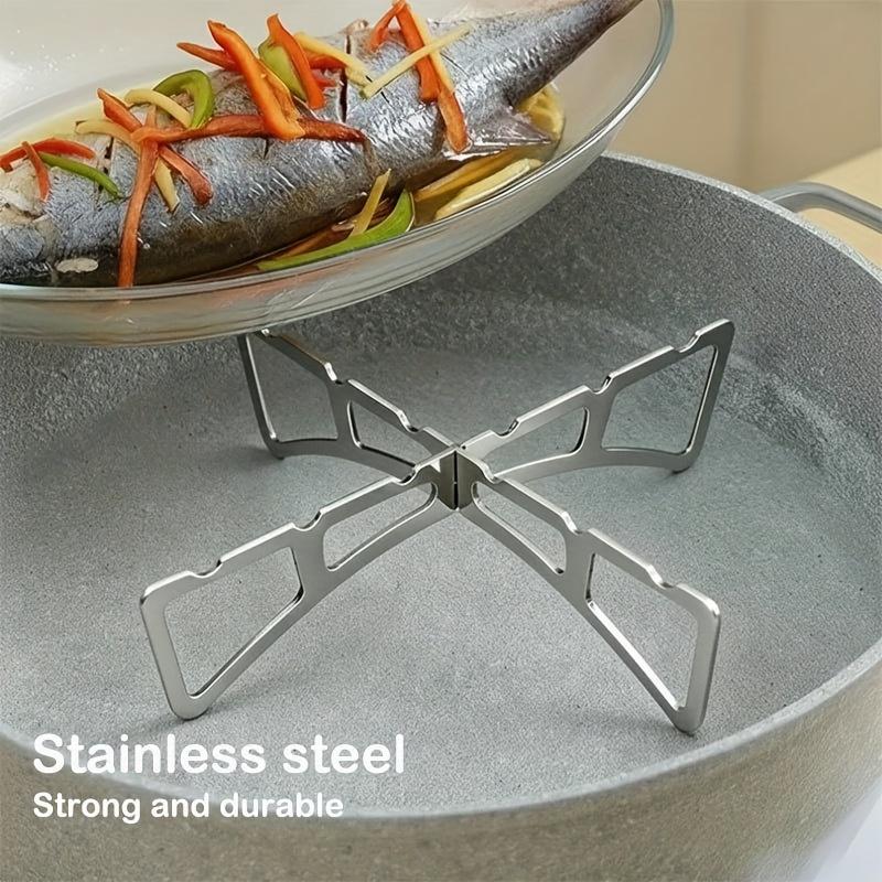 Stainless Steel Heat-resistant Folding Steamer Rack, Portable, Waterproof, Heat-insulating, Easy To Clean, Durable for Outdoor Camping Cooking
