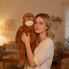 Macaco de Pelúcia com Braços Longos Animal de Pelúcia Macio Almofada de Apoio Emocional Fofa Companheiro Aconchegante para Abraçar Presente para Crianças Adultos