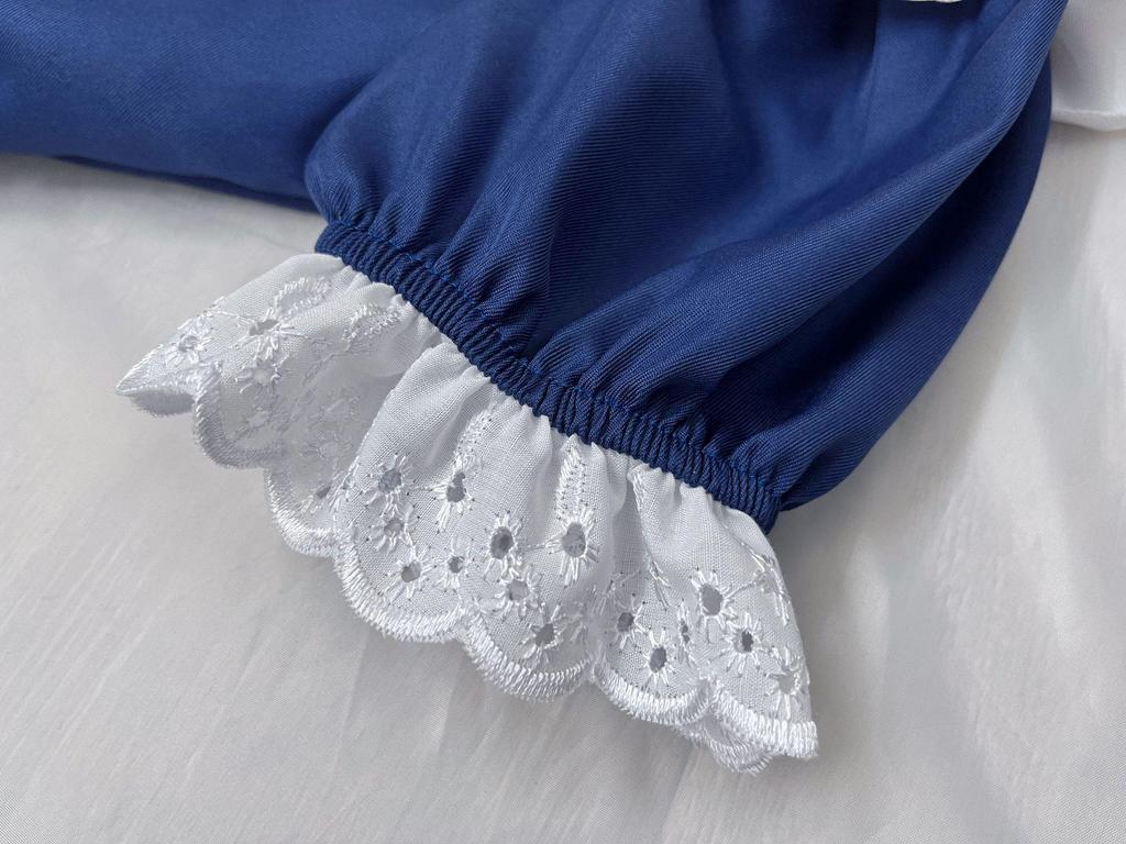 2025 Angelic Maid Navy Blue Lolita Dress Set - Cute Japanese Cosplay Outfit