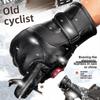 Multifunction Winter Ski Gloves Keep Warm Driving Gloves Fashion Men Leather Mittens  Cycling