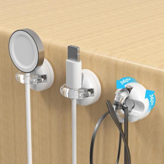 3/6 szt. Magnetyczny Klips Organizer na Kabel Obrotowy Samoprzylepny Uchwyt na Biurko na Kabel Ładujący Telefon Dane Zarządzanie Przewodami Zasilającymi Zacisk
