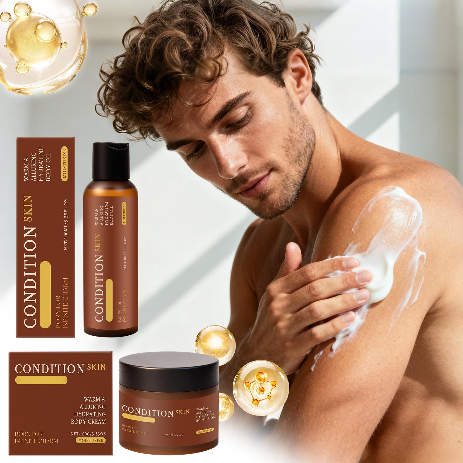 

Men s Body Butter And Body Oil Moisturize And Hydrate Reduce Dryness And Chapping And Have A Light And Elegant Scent 100ml+100g One Size білий