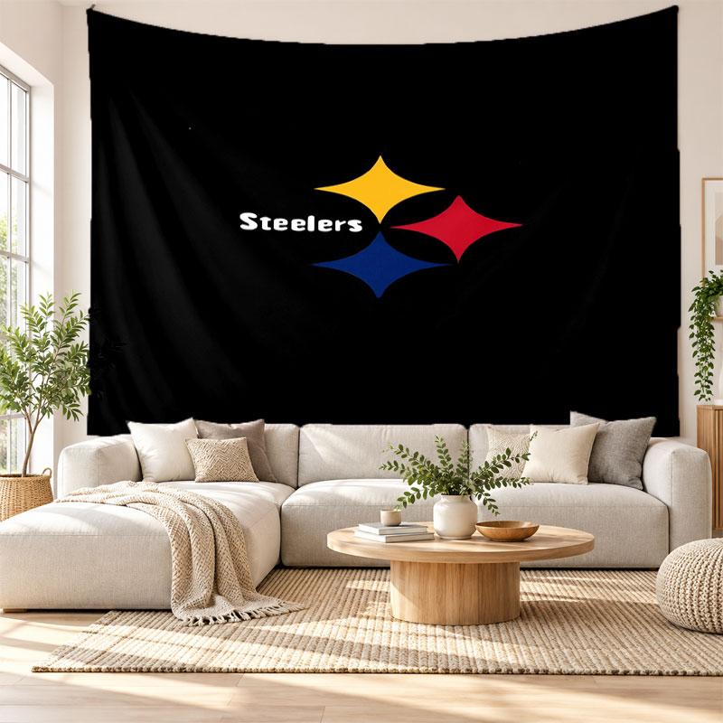 Pittsburgh Steelers Wall Tapestry, Soft Fabric Wall Hanging, Decorative Backdrop For Bedroom Home Wall Art