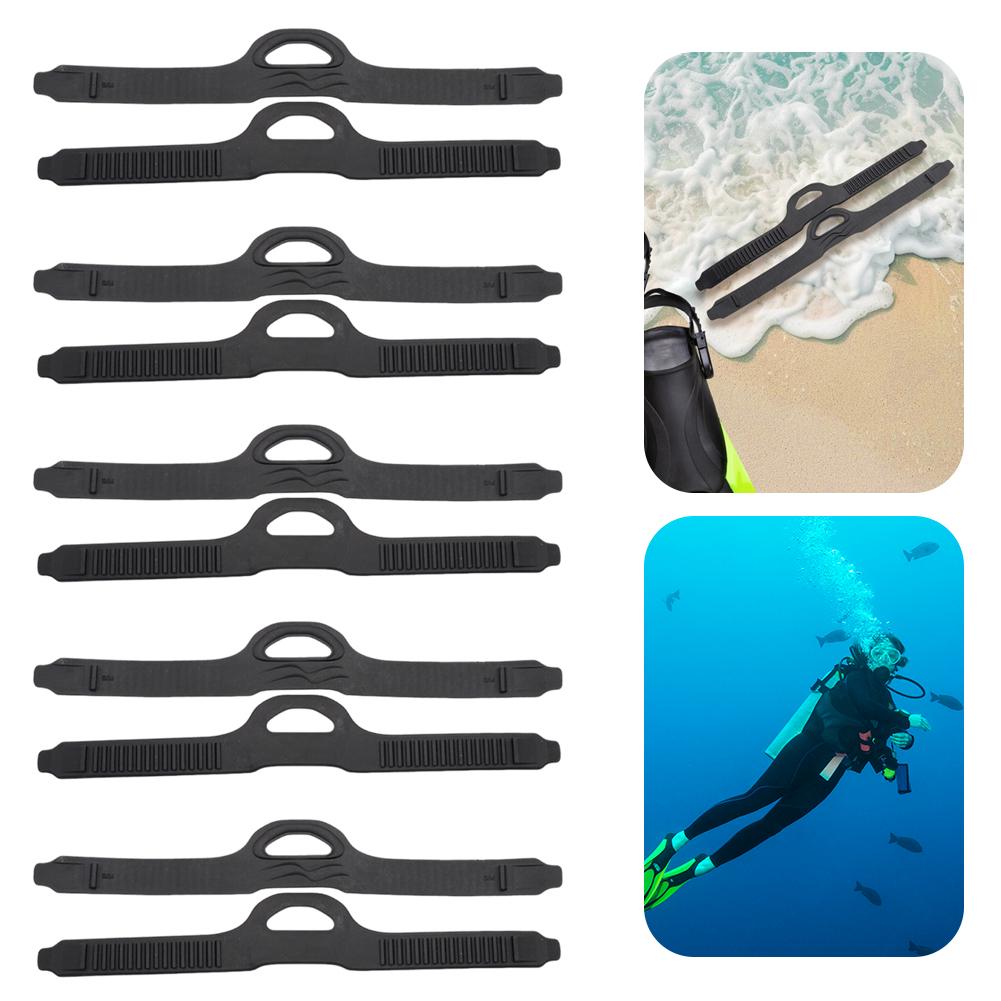 1Pair Fin Flippers Strap with Quick Release Buckles Black Fin Strap TPR Fin Straps Replacement for Underwater Diving Swimming