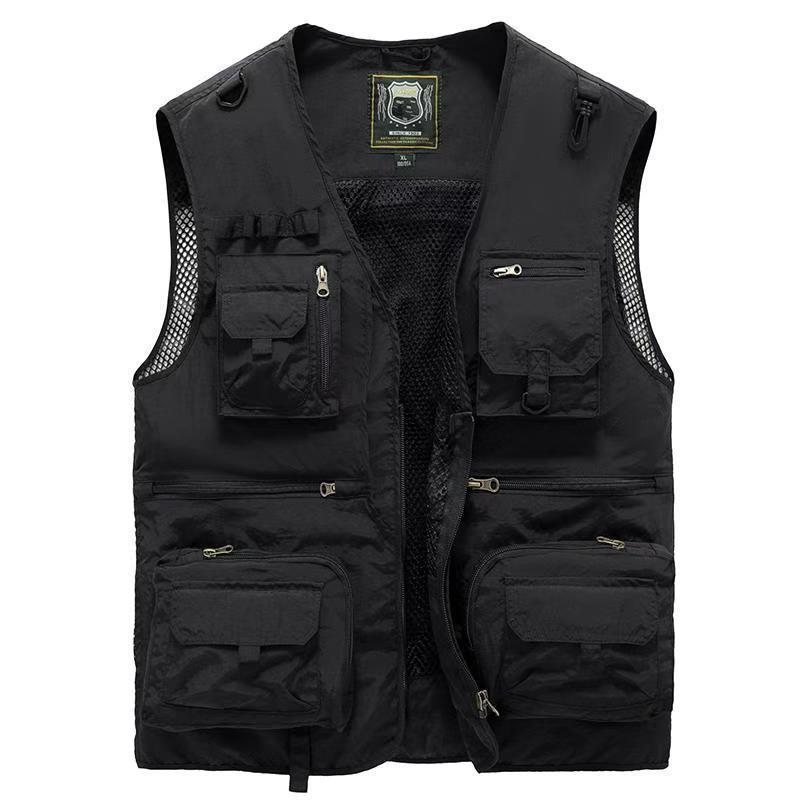 Mens Lightweight Utility Vest With Multiple Pockets Outdoor Fishing Photography Hiking Casual Wear