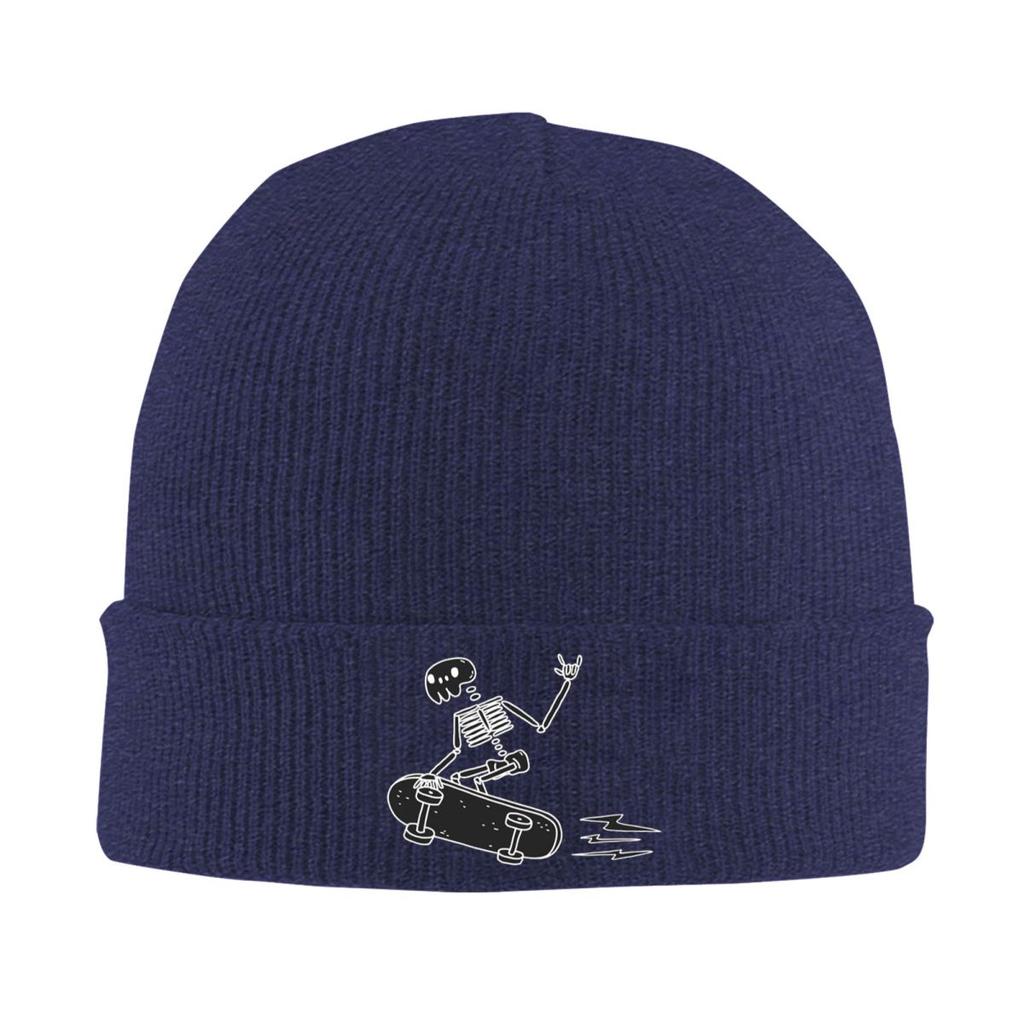 Cool Skeleton Skateboard Warm Knitted Cap Hip Hop Bonnet Hat Autumn Winter Outdoor Beanies Hats for Unisex Adult