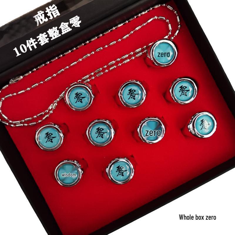 Set Inele Ninja: Akatsuki Itachi, Pain Six Paths, Orochimaru, Vermilion - Accesorii Anime