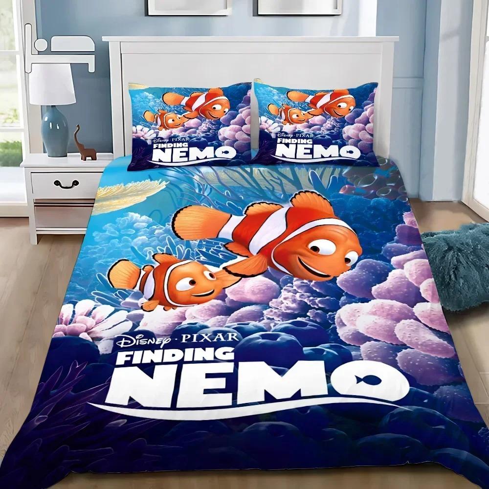 Cartoon Duvet Cover Pillowcase Bedding Set Finding NemoS Adult Boy Girl Bedroom Decoration Children Single Double Large Size