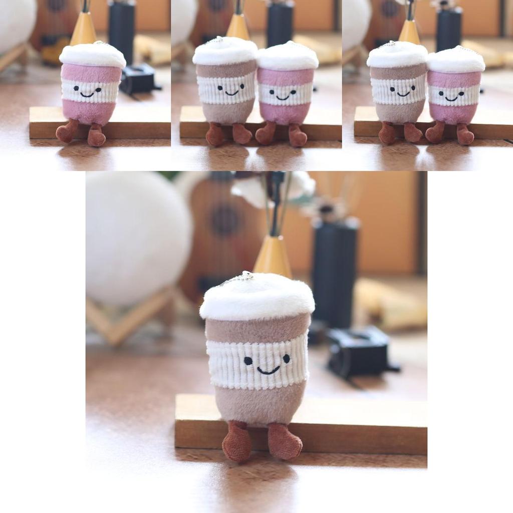 Plush Toy Keychain With Super Soft Short Plush Milk Tea Cup Design For Girls Backpack Charm Home Decor Gift