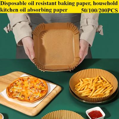 Papier do Airfryera Wkłady do Airfryera Klasa Spożywcza Przybory do Pieczenia Papier Nieprzepuszczalny Taca Papierowa Mata do Pieczenia Nieprzywierająca Naczynia do Pieczenia Kuchnia