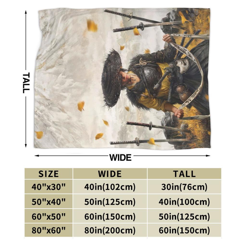 Warm BlanketsKids Adult Decorative Ghost of Yotei 2025 Game Throw Blanket  Flannel Bedspread For Home Decor Pattern Sofa Cover