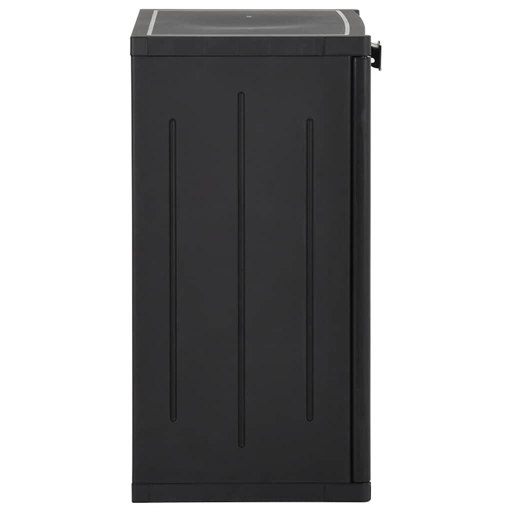 Garden Storage Cabinet Black 65 x 45 x 88 cm PP Wicker Look