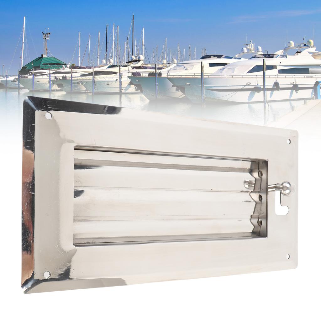 Stainless Steel Louvered Vent 11.81x5.91in Adjustable Rectangular Air Grill Cover Ventilation Louver for Boats Yachts RVs