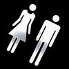 Black Gold Silver Color Toilet Sign Acrylic Wash Room Door Wall Label Sticker WC Holder Signage Board Home Bathroom Decor Male Female Restroom Signage