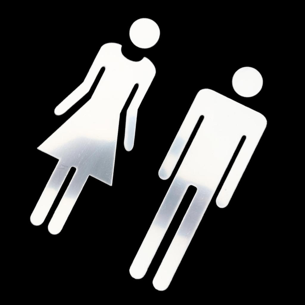 Black Gold Silver Color Toilet Sign Acrylic Wash Room Door Wall Label Sticker WC Holder Signage Board Home Bathroom Decor Male Female Restroom Signage