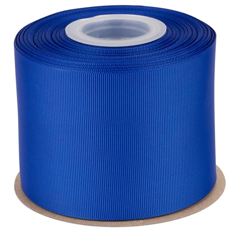 

[Tekdeere]Width 75mm solid cobalt grosgrain ribbon, perfect for gift wrapping, sewing, hair accessories, wedding decorations - 22 meters/roll