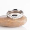 Titanium steel women's ring with diamond accents, minimalist diamond ring, single row diamond men's stainless steel ring