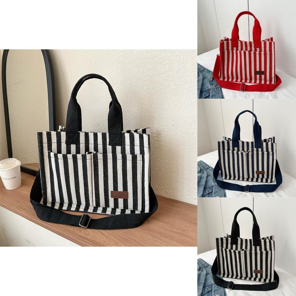 Fashionable Large Capacity Canvas Crossbody Tote Bag For Women Trendy Street Style